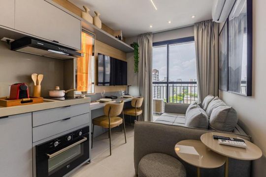 Corredor de apartamento à venda com 1 quarto, 28m² em Moema, São Paulo