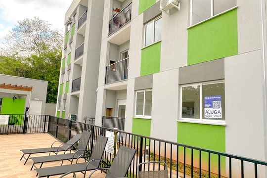 Área comum - Piscina de apartamento para alugar com 1 quarto, 37m² em São Sebastiao, Palhoça