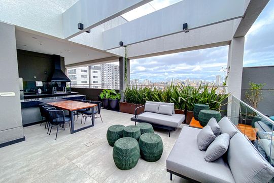 Área comum - Churrasqueira de kitnet/studio para alugar com 1 quarto, 27m² em Ipiranga, São Paulo