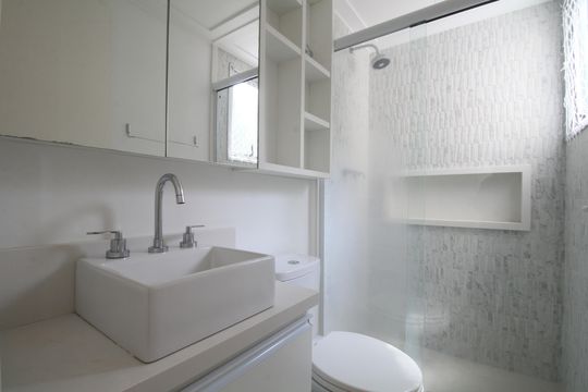 Banheiro 1 de apartamento para alugar com 2 quartos, 62m² em Vila Progredior, São Paulo