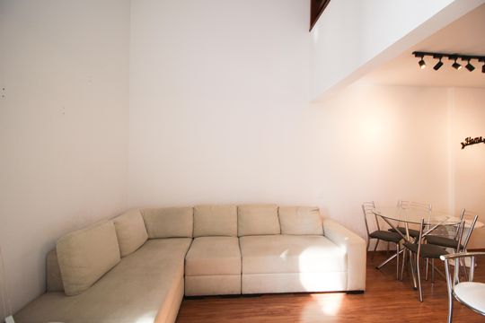Sala de apartamento para alugar com 1 quarto, 57m² em Moema, São Paulo
