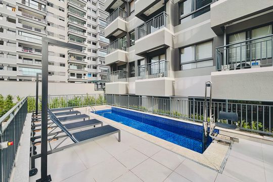 Área comum - Piscina de apartamento para alugar com 1 quarto, 28m² em Vila Guilhermina, São Paulo