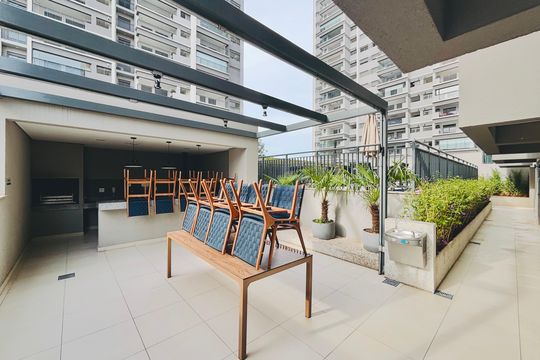 Área comum - Churrasqueira de apartamento para alugar com 1 quarto, 28m² em Vila Guilhermina, São Paulo