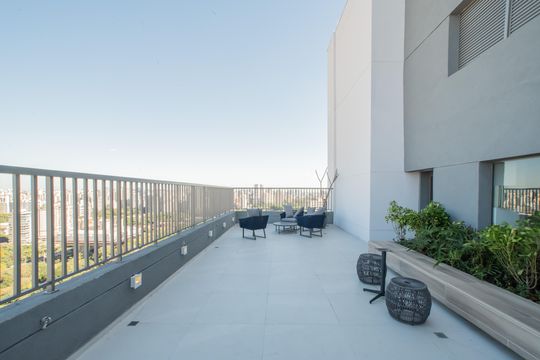 Área comum - Churrasqueira de kitnet/studio para alugar com 1 quarto, 28m² em Vila Clementino, São Paulo