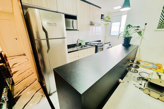 Cozinha de apartamento à venda com 2 quartos, 62m² em Jardim Matarazzo, São Paulo