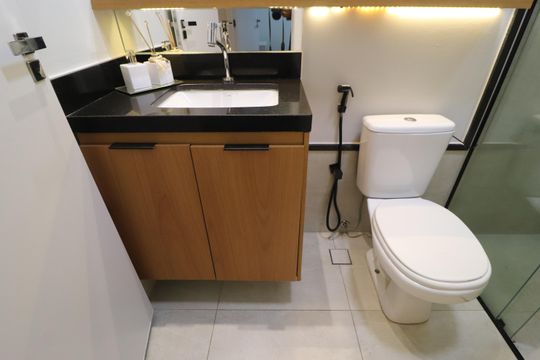 Banheiro Social de apartamento para alugar com 2 quartos, 60m² em Osvaldo Rezende, Uberlândia