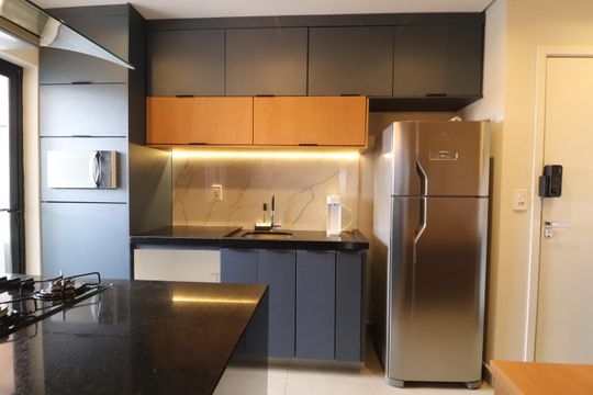 Cozinha de apartamento para alugar com 2 quartos, 60m² em Osvaldo Rezende, Uberlândia