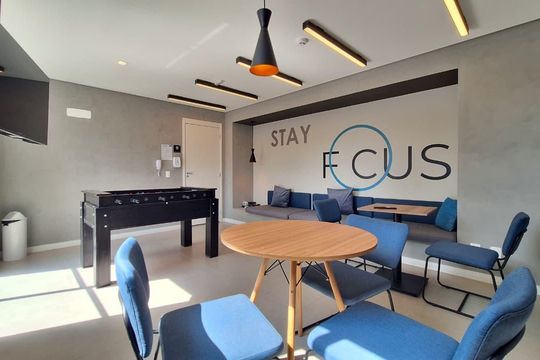 Sala de jogos  de apartamento para alugar com 1 quarto, 27m² em Vila Romana, São Paulo