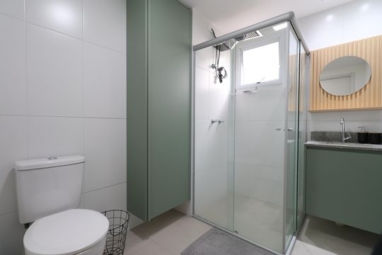 Banheiro  de apartamento para alugar com 1 quarto, 27m² em Vila Romana, São Paulo