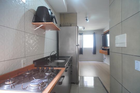 Cozinha de apartamento à venda com 2 quartos, 42m² em Santos Dumont, São Leopoldo