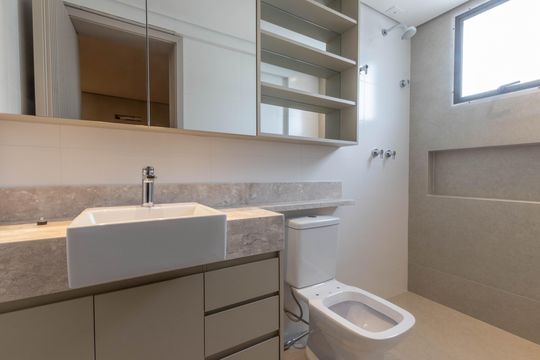 Banheiro da Suíte 1 de apartamento à venda com 3 quartos, 93m² em Anchieta, Belo Horizonte