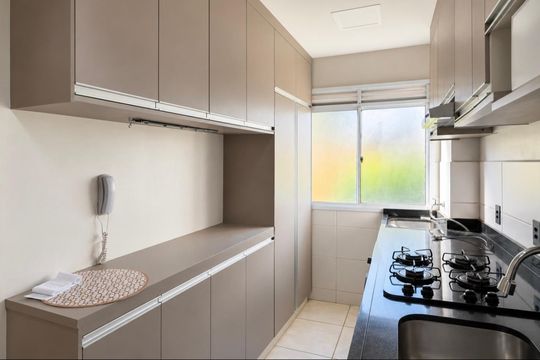 Cozinha de apartamento para alugar com 2 quartos, 46m² em Valentina Figueiredo, Ribeirão Preto