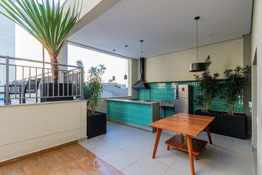 Área comum - Churrasqueira de apartamento para alugar com 1 quarto, 28m² em Pompeia, São Paulo