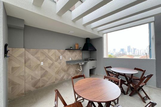 Área comum - Churrasqueira de kitnet/studio para alugar com 1 quarto, 20m² em Chácara Inglesa, São Paulo