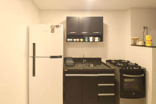 Cozinha de apartamento para alugar com 1 quarto, 29m² em Vila Constança, São Paulo