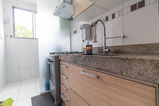 Cozinha de apartamento para alugar com 2 quartos, 49m² em Loteamento Parque São Martinho, Campinas