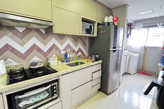 Cozinha de apartamento para alugar com 2 quartos, 66m² em Parque Sao Vicente, Santo André
