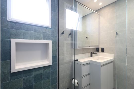 Banheiro da Suíte de apartamento para alugar com 3 quartos, 108m² em Barra Funda, São Paulo