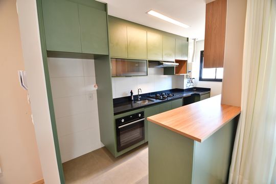 Cozinha de apartamento para alugar com 2 quartos, 67m² em Jardim Guanabara, Campinas