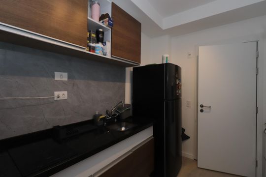 Cozinha de apartamento à venda com 1 quarto, 27m² em Vila Zilda, São Paulo