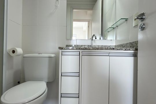 Banheiro Social de apartamento à venda com 2 quartos, 55m² em Jardim Independencia, São Bernardo do Campo