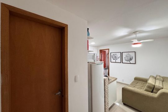 Sala e Cozinha de apartamento para alugar com 1 quarto, 38m² em Recreio dos Bandeirantes, Rio de Janeiro