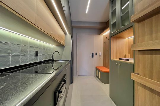 Cozinha de kitnet/studio para alugar com 1 quarto, 30m² em Vila Clementino, São Paulo