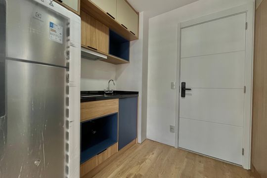 Cozinha de kitnet/studio à venda com 1 quarto, 27m² em Vila Clementino, São Paulo