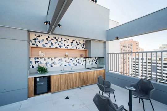 Área comum - Churrasqueira de kitnet/studio à venda com 1 quarto, 27m² em Vila Clementino, São Paulo