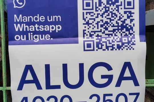 Placa grande HVTG-2566 de casa para alugar com 1 quarto, 50m² em Jardim Belem, São Paulo