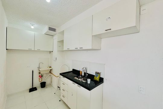 Cozinha de apartamento para alugar com 2 quartos, 32m² em Vila Progresso (zona Leste), São Paulo