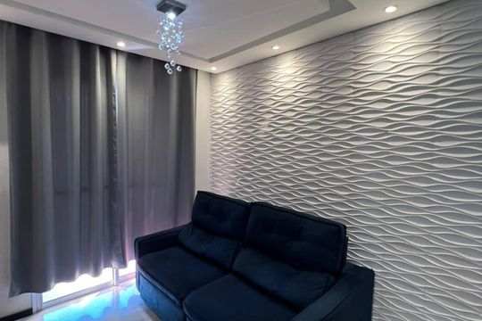 Sala de apartamento para alugar com 2 quartos, 58m² em Roselândia, Cotia