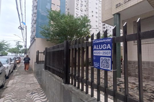 Placa de apartamento para alugar com 1 quarto, 36m² em Boqueirão, Santos