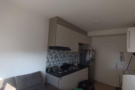 Cozinha de apartamento à venda com 1 quarto, 24m² em Paraíso do Morumbi, São Paulo