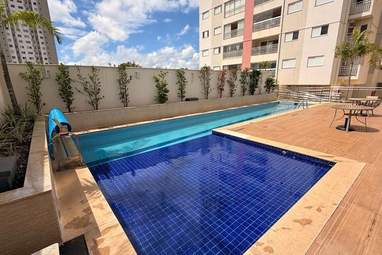 Área comum - Piscina de apartamento à venda com 2 quartos, 62m² em Parque Amazonia, Goiânia