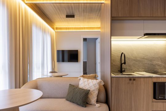 Sala de apartamento para alugar com 1 quarto, 26m² em Vila Nova Conceição, São Paulo