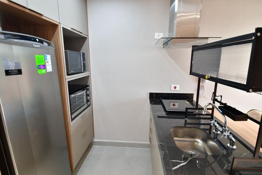 Cozinha de kitnet/studio para alugar com 1 quarto, 36m² em Botafogo, Campinas