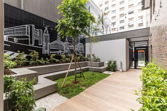 Jardim de kitnet/studio para alugar com 1 quarto, 28m² em Vila Buarque, São Paulo