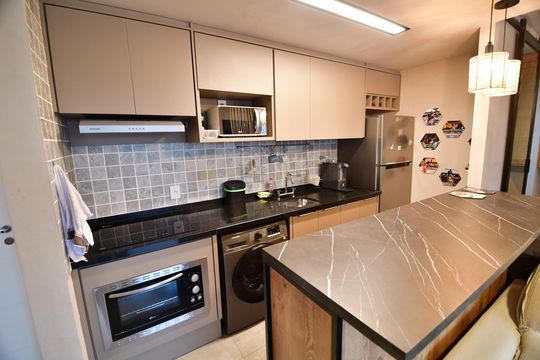 Cozinha de kitnet/studio à venda com 1 quarto, 55m² em Conceicao, Campinas