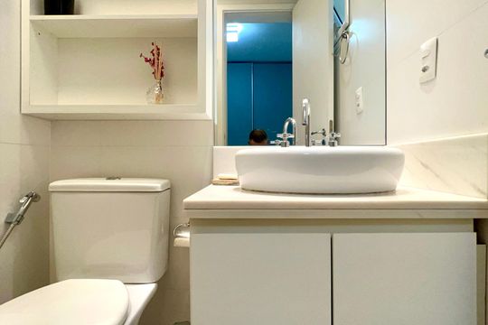 Banheiro da Suíte de apartamento à venda com 1 quarto, 40m² em Vila Mariana, São Paulo