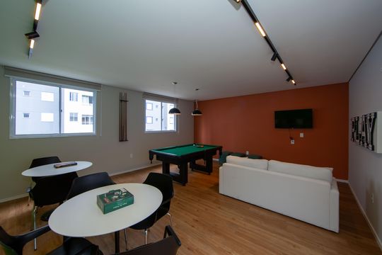 SALAO DE JOGOS de apartamento para alugar com 2 quartos, 53m² em Caiçaras, Belo Horizonte