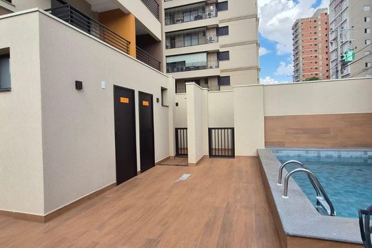 Área externa de kitnet/studio para alugar com 1 quarto, 40m² em Ribeirânia, Ribeirão Preto