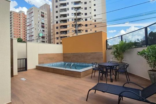 Área externa de kitnet/studio para alugar com 1 quarto, 40m² em Ribeirânia, Ribeirão Preto