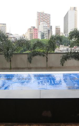 Studio para alugar com 40m², 1 quarto e 1 vagaPiscina