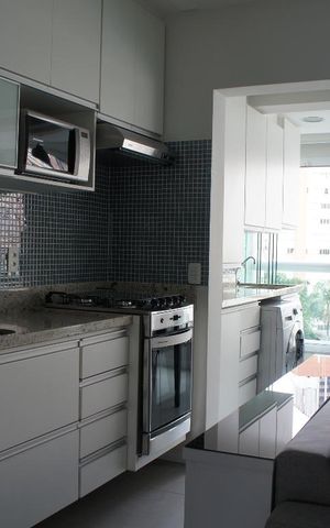 Apartamento à venda com 46m², 1 quarto e 1 vagaCozinha integrada