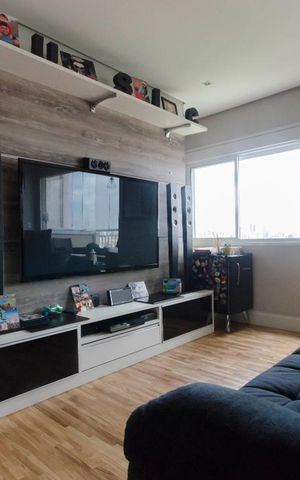 Apartamento à venda com 62m², 1 quarto e 1 vagaSala Ampliada - 1 Quarto deu lugar a Ampliação da sala.