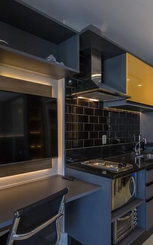 Studio para alugar com 34m², 1 quarto e 1 vaga Studio para alugar com 34m², 1 quarto e 1 vagaCozinha