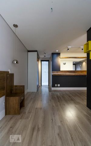 Studio à venda com 50m², 1 quarto e 1 vagaQuarto e vista para banheiro e armário 