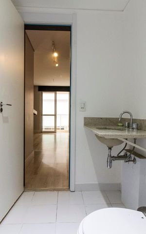 Studio à venda com 50m², 1 quarto e 1 vagaBanheiro social 