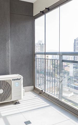Studio à venda com 31m², 1 quarto e 1 vagaVaranda